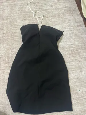 Zara black mini dress with white bow detail size xs thumbnail 2