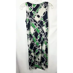 Tory Burch Small Dress Shift Chain Print‎ Silk Sleeveless Beach Vacation 206 thumbnail 7
