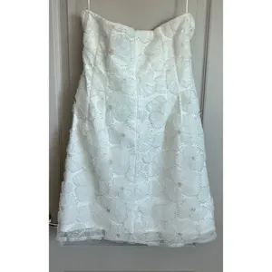Sam Edelman Short Floral Beaded Dress Lab White Strapless Mini M73535 Womens‎ 4 thumbnail 14