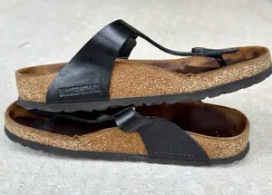 Birkenstock Ramses Black Leather Thong Sandals Sz 38 Flip Flop Gizeh Style thumbnail 8