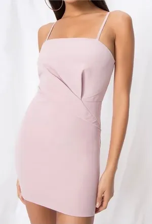 Superdown Pleated Fitted Strappy Mini Dress Sz S thumbnail 1