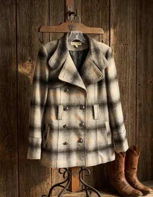 Stetson Women’s Western Plaid Double Breasted Wool Blend Jacket S thumbnail 4