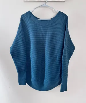 Aerie Offline Green Knit Scoop Neck Women's Long Sleeve Top thumbnail 1