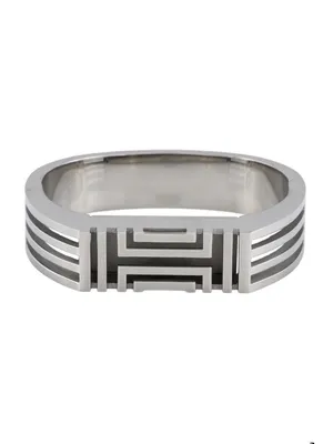 Tory Burch X Fitbit Silver Tone Metal Geometric Hinged Bangle Bracelet thumbnail 1