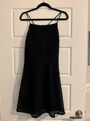 JustFab Black Crochet A-Line Mini Dress thumbnail 2
