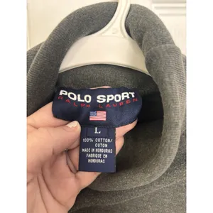 Vtg 90s Polo Sport Ralph Lauren Dark Gray Turtleneck Pony Logo L Preppy thumbnail 3
