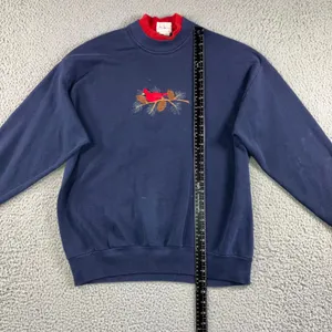 Vintage Cardinal‎ Sweatshirt Women XL 90s Embroidered Mock Neck Grandma Grunge thumbnail 13
