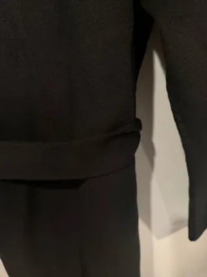 Minimalist Black Longline Open Front Trench Coat with Tie Belt by A New Day thumbnail 3