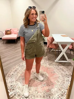 FREE PEOPLE Ziggy Shortall in Wash Army Green Size Small thumbnail 3