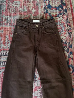 ZARA Brown Jeans High-Rise thumbnail 6