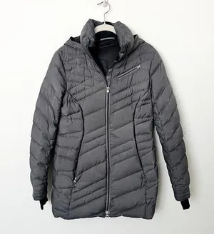 [Spyder] Gray Timeless Long Down Filled Hooded Puffer Jacket Winter Coat Small S thumbnail 1