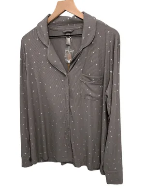 SKIMS Soft Lounge Pajama Top Sparkle Pajama top Sold out Grey size LargeNWT thumbnail 1