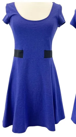 American Eagle Skater Dress Womens‎ Size Small Colorblock Stretch Retro Mini thumbnail 1