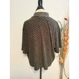 Nike‎ Textured Mock Neck Short Sleeve Top Womens XXL Olive Green Swoosh thumbnail 2