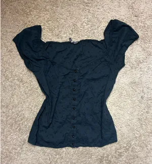 Black Eyelet Babydoll Top thumbnail 1