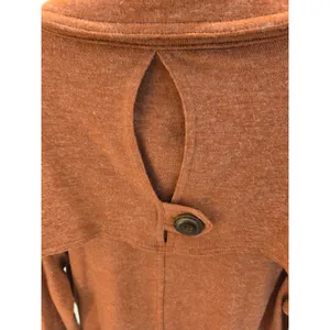 American Rag Women's L Double-Breasted Peplum Sweater Jacket Rust Orange thumbnail 9