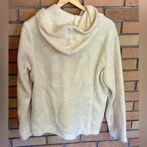Woolrich Patterned Hooded Fleece Jacket Women’s Size Medium White/Cream Colored thumbnail 4