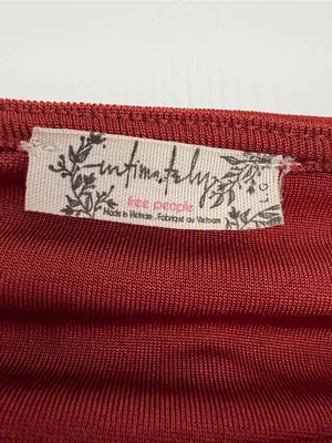 Free People Meant to Be Ruched Bodysuit Rust Red Size Large thumbnail 2