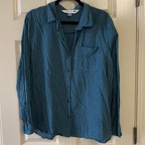 Old navy green & blue gingham button up size XXL thumbnail 1