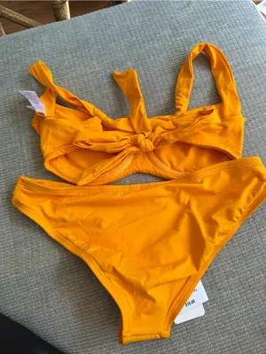 NWT L*Space Camellia bikini set mango orange extra small thumbnail 5