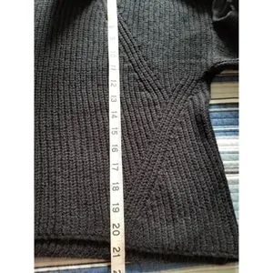BP Black Chunky Knit Cropped Long Sleeve Oversized Sweater Mock Neck Womens Sz L thumbnail 8