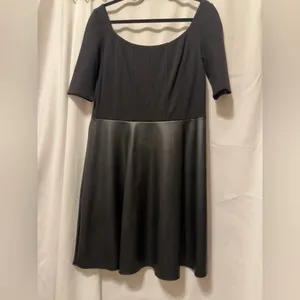 NWT Anthropologie Bailey 44 Parlour Ponte skater faux leather dress size XL thumbnail 9