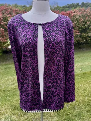 MSK Open Front Vintage Cardigan Evening Jacket Purple Size undefined thumbnail 4