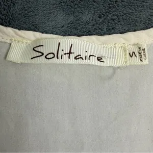 Solitaire Lace Crochet Tank Top Cream Womens Size Medium Boho Sleeveless Blouse‎ thumbnail 3