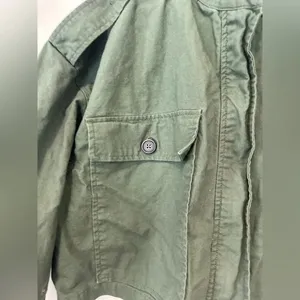 Zara military green Utility cropped jacket women size Medium thumbnail 6