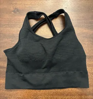 Alphalete Sports Bra Medium Black Criss Cross Back thumbnail 1