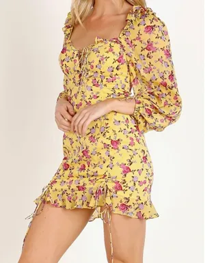 For Love & Lemons Beaumont Cinched Ruffle Mini Dress thumbnail 1
