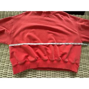 We The Free Free People Mock‎ Neck Relaxed Cropped Sweatshirt Red Large thumbnail 9
