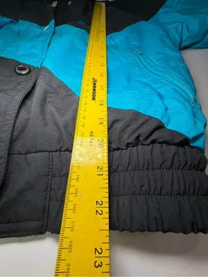 Vintage 80’s 90’s Black & Teal Colorblock Puffer Ski Jacket thumbnail 5