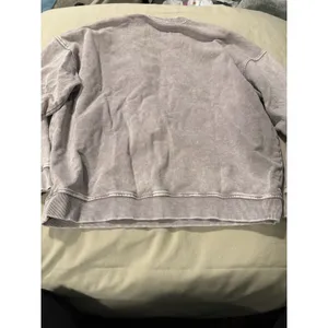 Free People x Falling Forward Washed Purple Slouchy Destroyed Sweatshirt L thumbnail 2