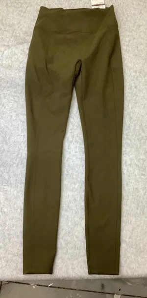 CALIA Essential High Rise Leggings Olive Green Ribbed Side Pockets Womens Small thumbnail 1