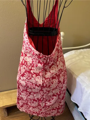 J. Crew Red and White Floral Halter Midi Dress 100% cotton y2k thumbnail 3