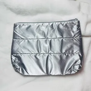 Silver Quilted Makeup Bag thumbnail 2