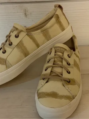 SPERRY Top Sider Slip-on Sneaker Women’s Size 8.5M Cream/Beige Canvas NEW Preppy thumbnail 1
