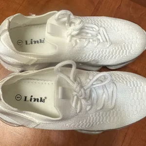 Link White Sneakers with Knit Mesh Upper and Air Cushioning thumbnail 7