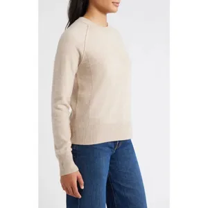 Caslon Cashmere Wool Blend Sweater Ribbed‎ Raglan Sleeve Crewneck Pullover M NEW thumbnail 2