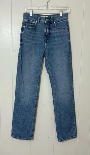 Madewell The 90s Straight Jeans High Rise Vintage Wash Women’s Size 25 thumbnail 1