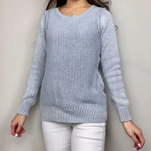 Anthropologie Light-Blue Knit Long-Sleeve Sweater thumbnail 3