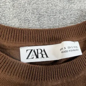 ZARA Women's Small Brown Knit Sweater Vest Top Sleeveless Crew Neck Cropped thumbnail 2