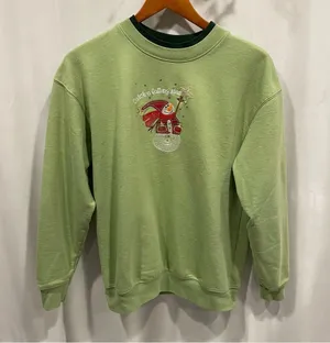 Cute vintage 80’s-90’s lima bean green catch a falling star snowman sweatshirt thumbnail 1
