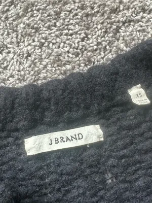 J Brand Black WOOL Textured Button-Front Knit Cardigan thumbnail 5