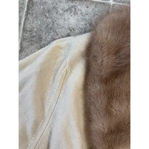 Vintage Cameron Classics Cashmere Cardigan‎ Max Azen Mink Fur Collar Cream/Beige thumbnail 5
