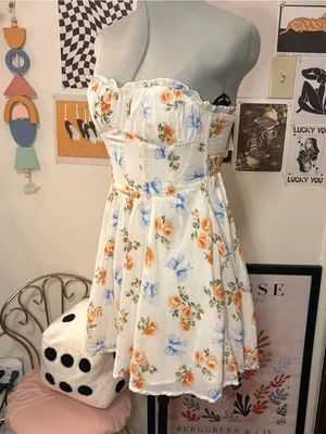 Curl Surf California Floral Bow Strapless Mini Dress thumbnail 3