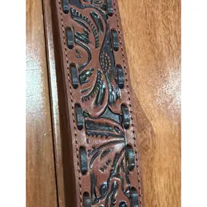 NWT‎ Patricia Nash Amelia Tan Tooled Leather Whipstitch Belt B157294 Medium thumbnail 8