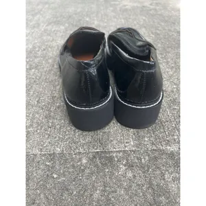 Franco Sarto Balin Black Crinkled Patent Lug Sole Penny Loafers W 7M Platform thumbnail 6