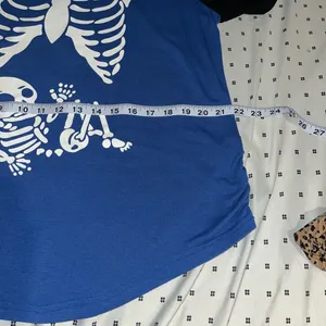 Ekouaer Maternity blue Halloween skeleton baby shirt size large thumbnail 5